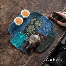 Gohobi Persimmon Dyed Tea Tray Mat – Handmade Double-Sided Tea Cloth Pot Placemat