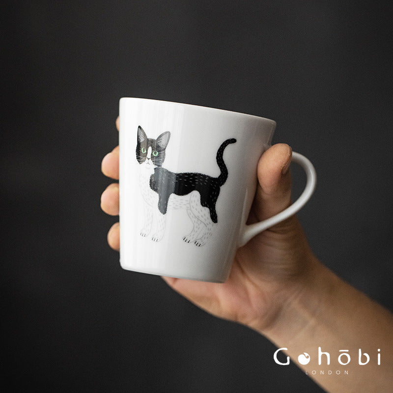 Gohobi Japanese Minoyaki Cute Cat Ceramic Mug [Made in Japan]