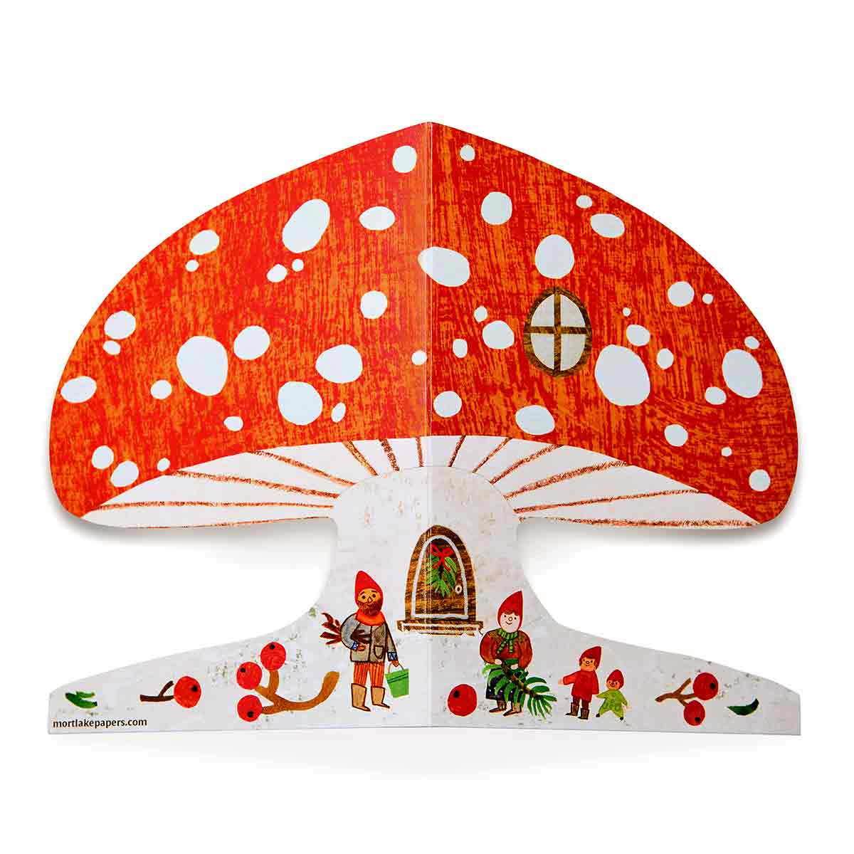 Mortlake Papers Snowy Mushroom Card | Christmas Card | Toadstool Card | Greeting Card [Made in the UK]