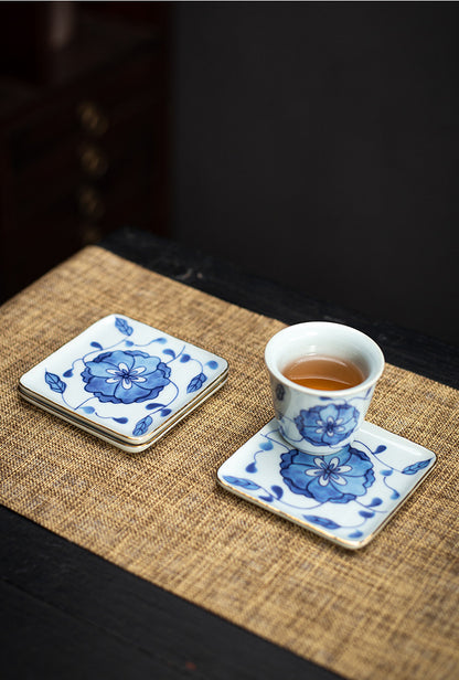 Gohobi Blue and White Porcelain Coaster