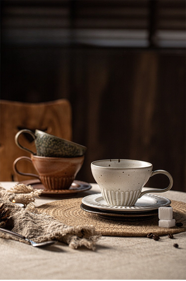 Gohobi Japanese Retro Coffee Cup and Saucer Set