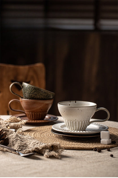 Gohobi Japanese Retro Coffee Cup and Saucer Set