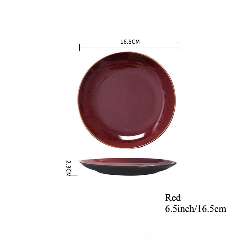 Gohobi Kiln-Change Ceramic Flat Dining Plate