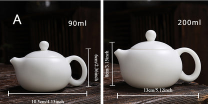 Gohobi Handmade Jade White Ceramic Teaware Teapot Tea cup