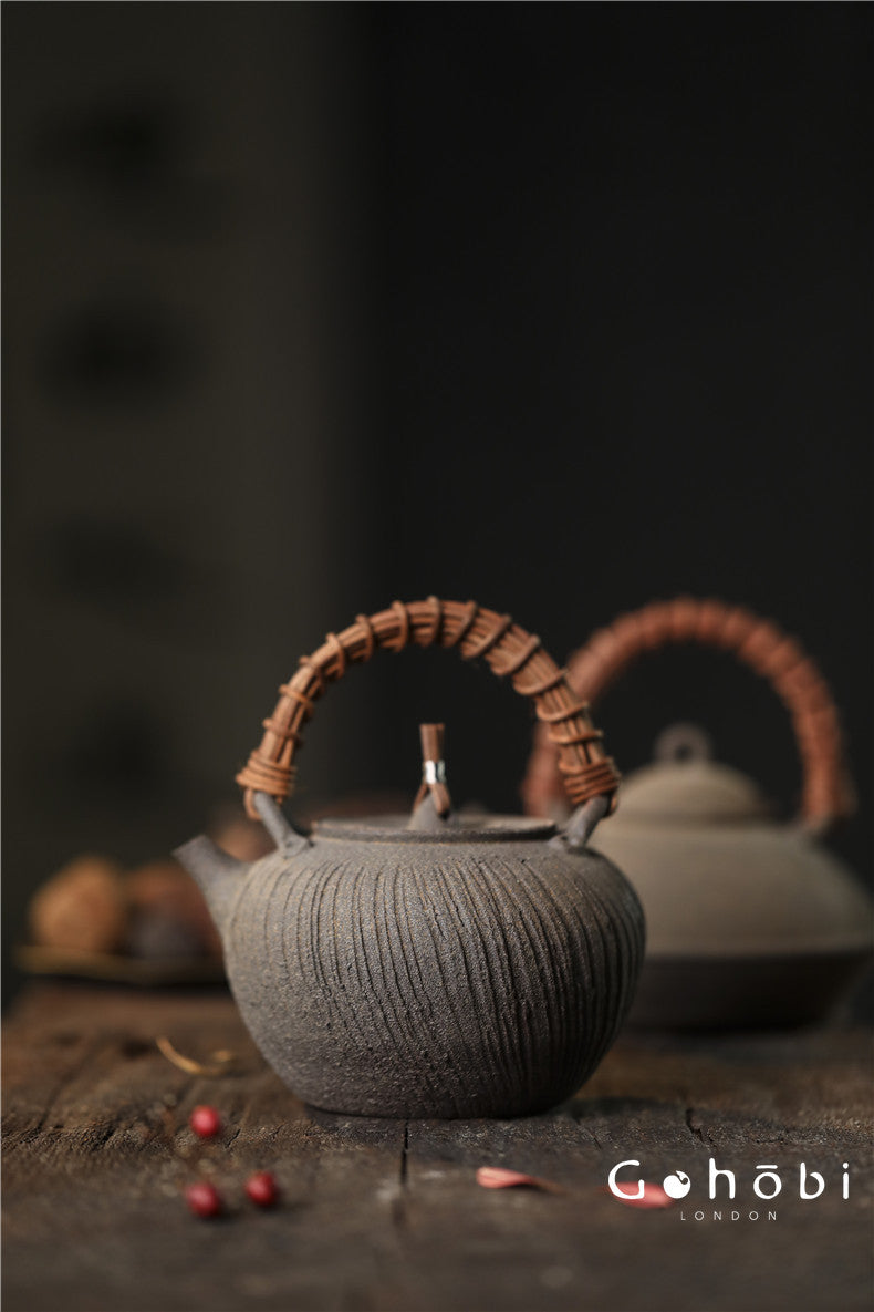 Gohobi Purple Sand Japanese-Style Teapot – Charcoal Stove Aesthetic Kung Fu Tea Brewer (600ml)