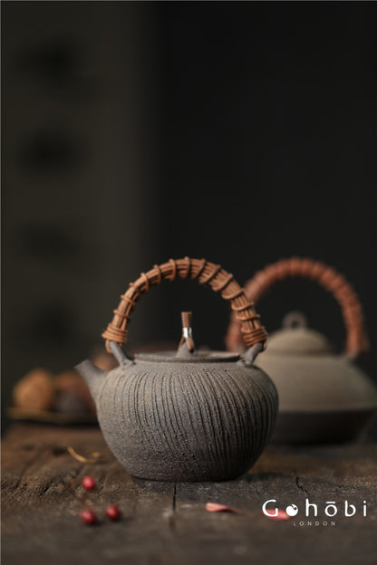 Gohobi Purple Sand Japanese-Style Teapot – Charcoal Stove Aesthetic Kung Fu Tea Brewer (600ml)