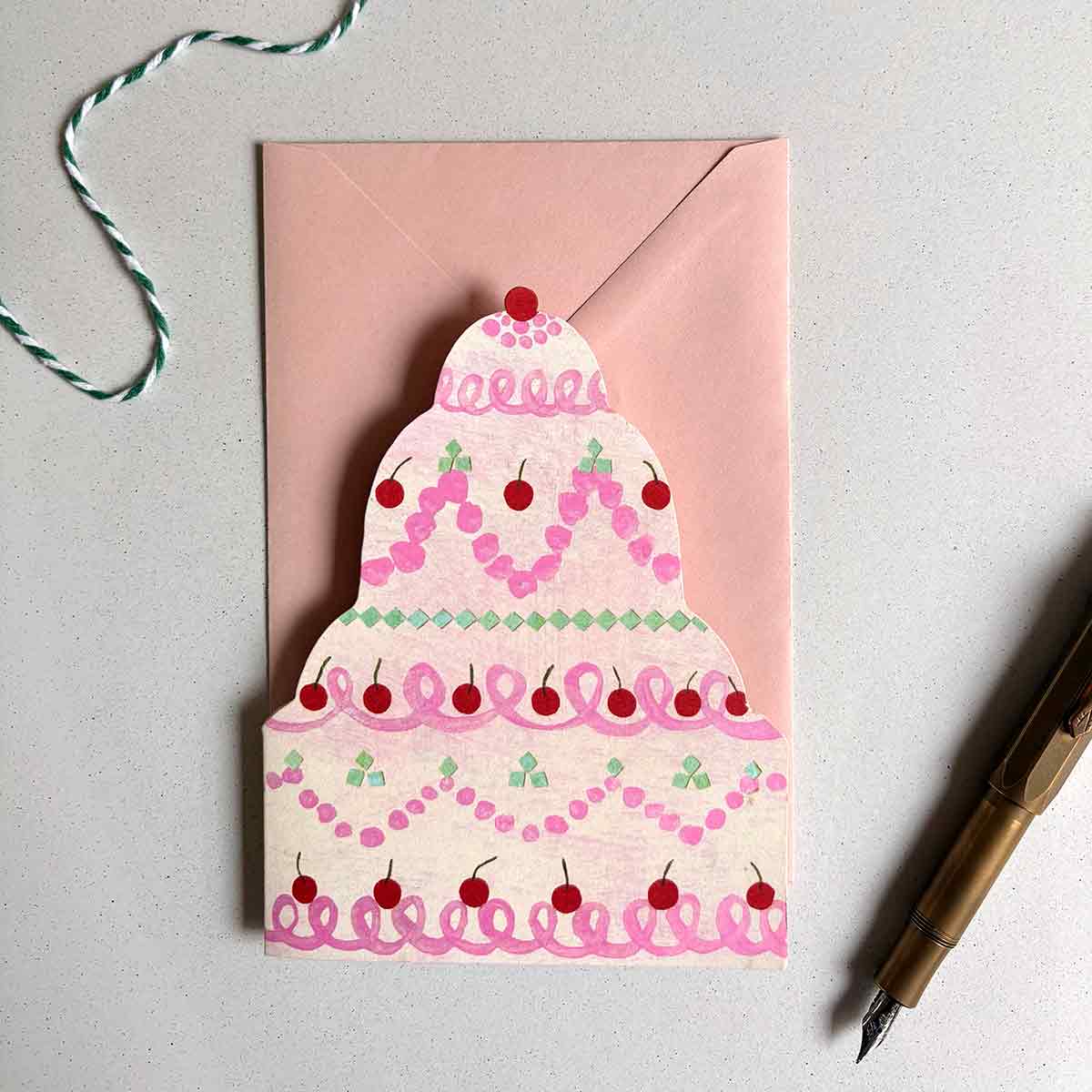 Mortlake Papers Wedding Cake Greeting Card | Birthday & Celebration Cake [Made in the UK]