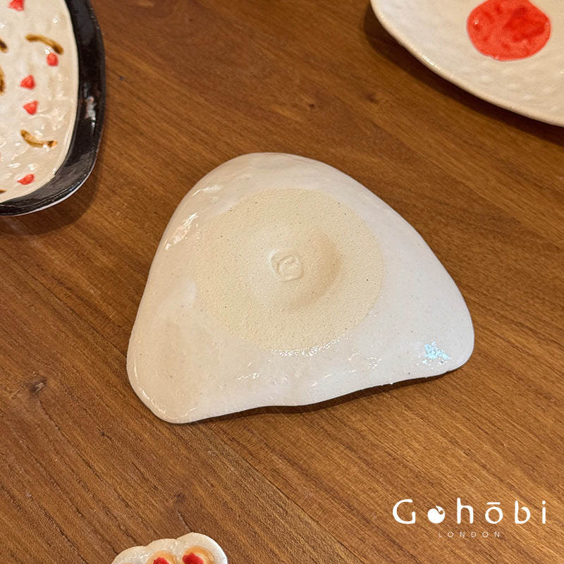 Gohobi Japanese Rice Ball Small Plate Sauce Dipping Plate for Japanese Food [Made in Japan]