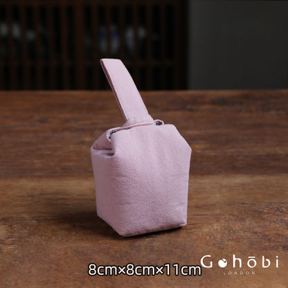 Gohobi Classic Travel Teaware Bag – Plain Cotton Tea Set Storage & Outdoor Carry Case