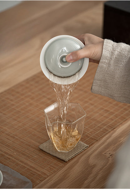 Gohobi Japanese-style Ice Ash Soot Glaze Sancai Gaiwan