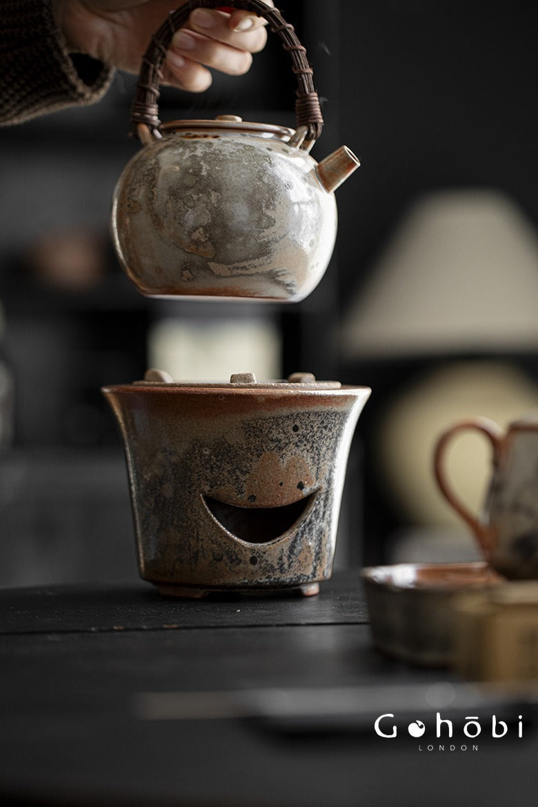 Gohobi Shino Kiln-Transformed Rattan Beam Teapot – Large Household Brewing Kettle