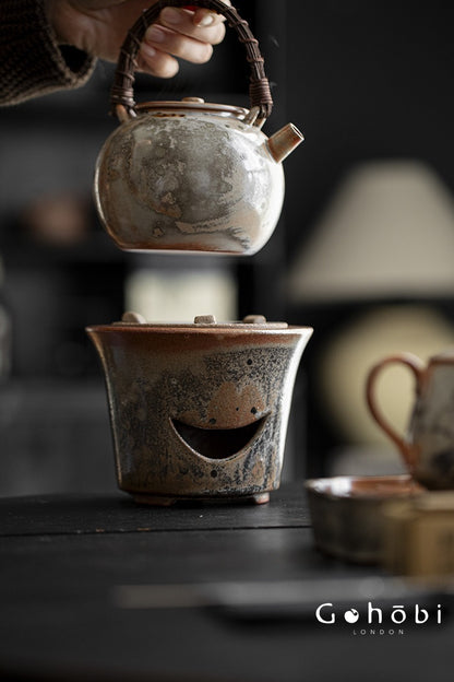 Gohobi Shino Kiln-Transformed Rattan Beam Teapot – Large Household Brewing Kettle