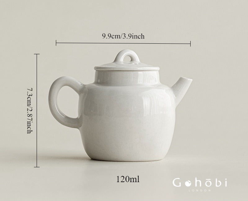 Gohobi Wood Ash Glaze Vessel Teapot – Handmade Ceramic Gongfu Tea Pot with Ball Filter