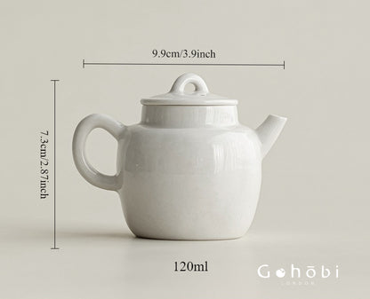 Gohobi Wood Ash Glaze Vessel Teapot – Handmade Ceramic Gongfu Tea Pot with Ball Filter