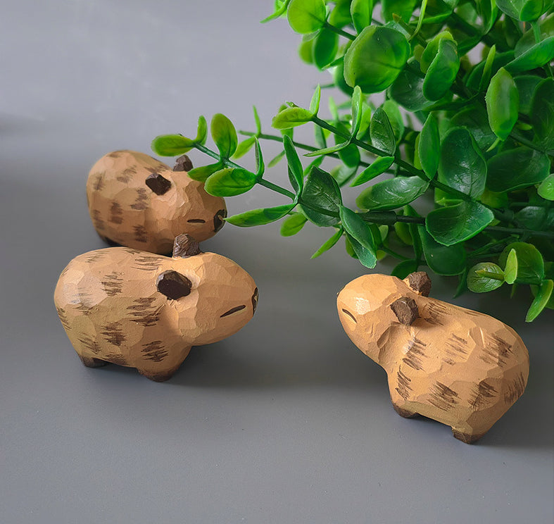 Gohobi Handcrafted Wooden Capybara Ornament