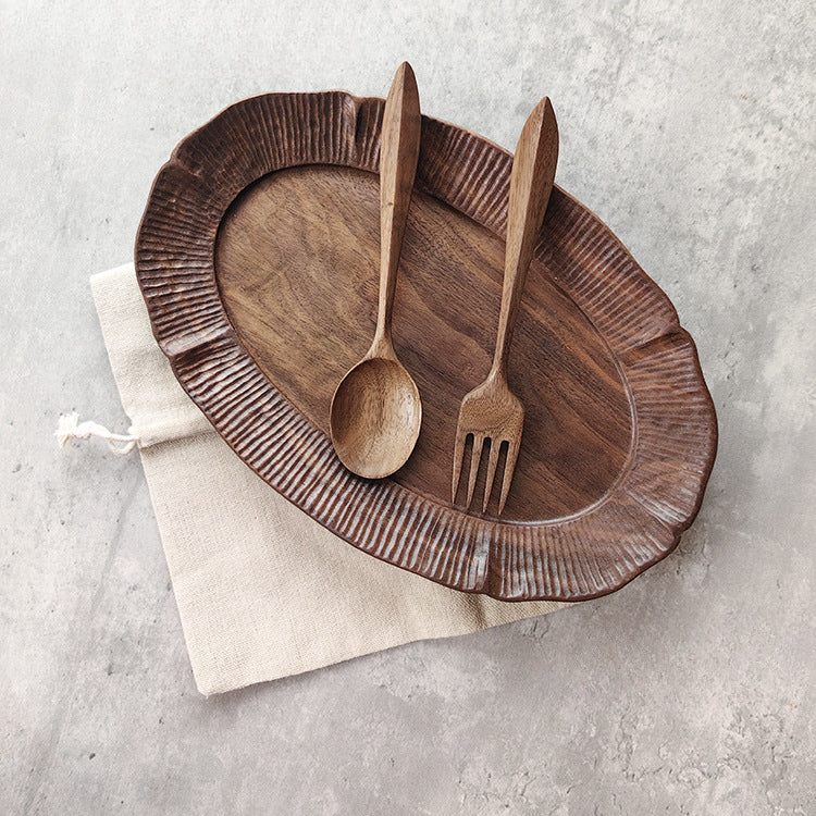 Cuillère et fourchette en noyer faites à la main Gohobi 002