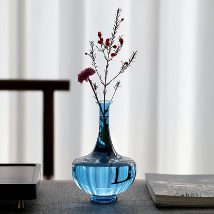 Gohobi Classic Large Blue Glass Vase