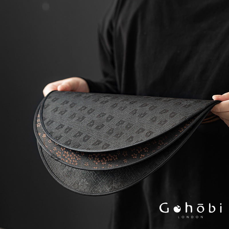 Gohobi Xiangyun Silk Tea Pad – Round Waterproof Tea Pot Placemat for Gongfu Tea Set