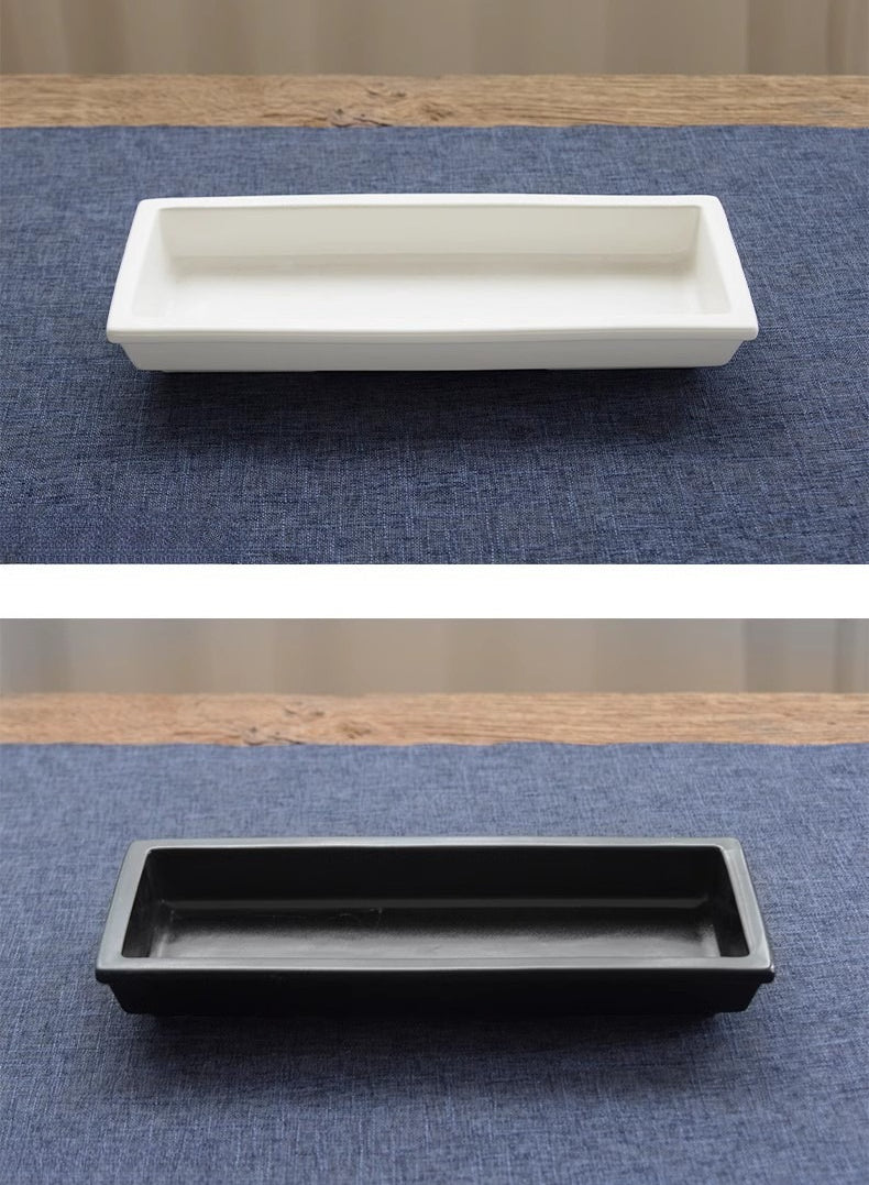 Gohobi Rectangular Ikebana Ceramic Vase – Japanese Style Flower Arrangement Vessel