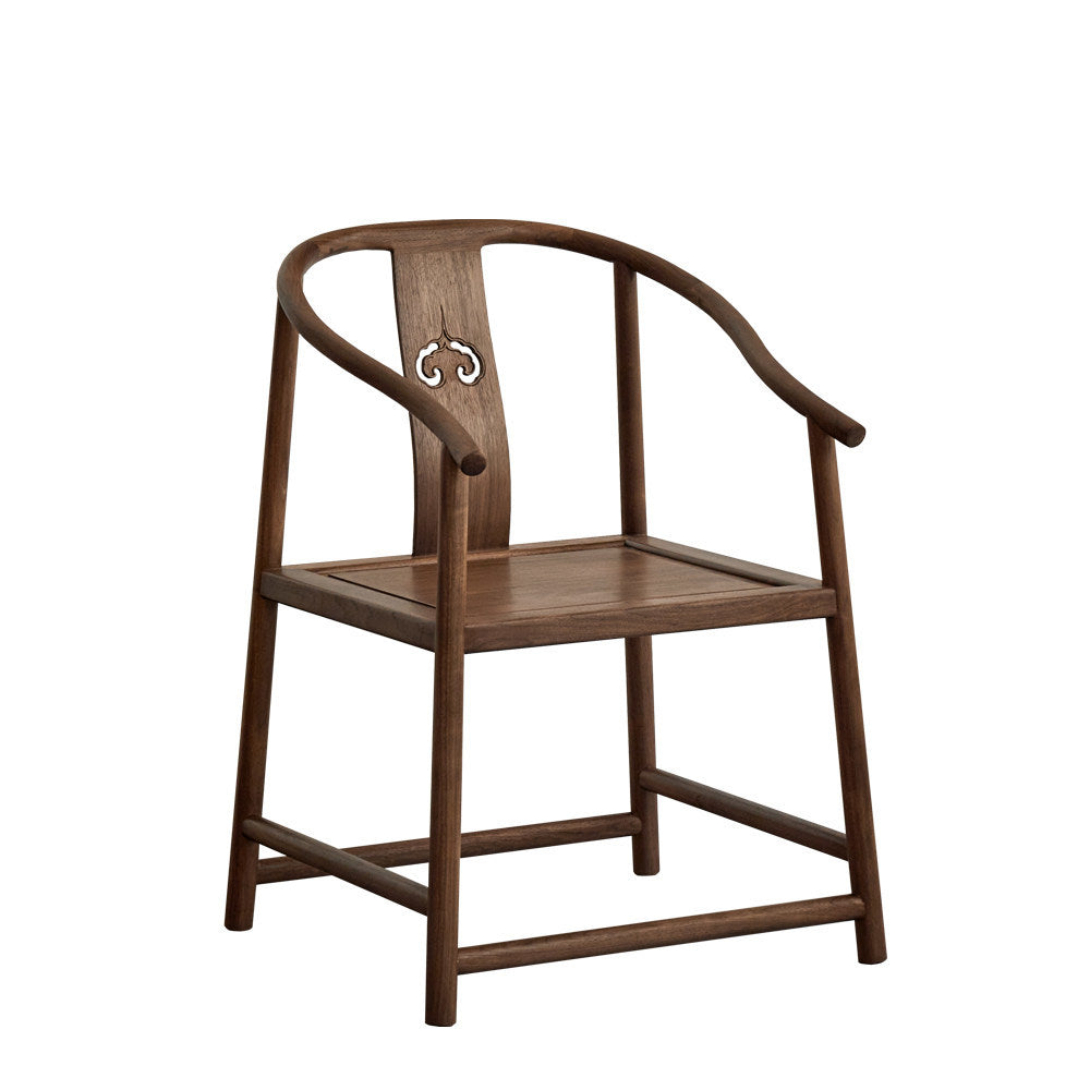 Gohobi Black Walnut Chinese Style Armchair – Solid Wood Taishi Tea Chair