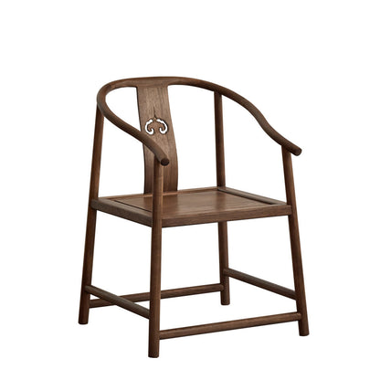 Gohobi Black Walnut Chinese Style Armchair – Solid Wood Taishi Tea Chair