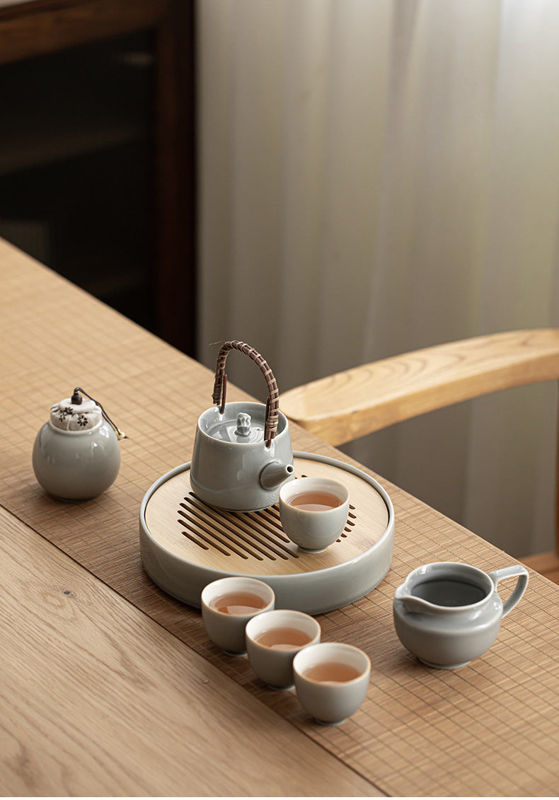 Gohobi Japanese Style Ice Grey and Green Tea Set 001