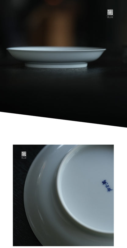 [賦山敘 x Gohobi] Gohobi Ceramic Jade White Teapot Plate