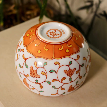 [清和堂 x Gohobi Gallery] Hand-painted Ganoderma Lucidum Pattern Egg Shape Coffee Cup Tea Cup