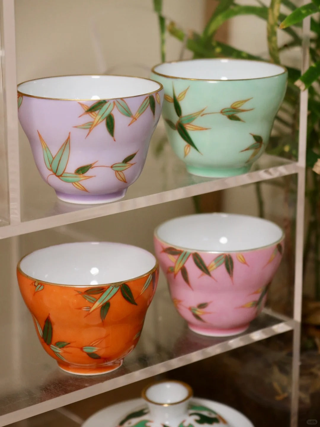 [清和堂 x Gohobi Gallery] Hand-painted Bamboo Leaf Pattern Tea Cup