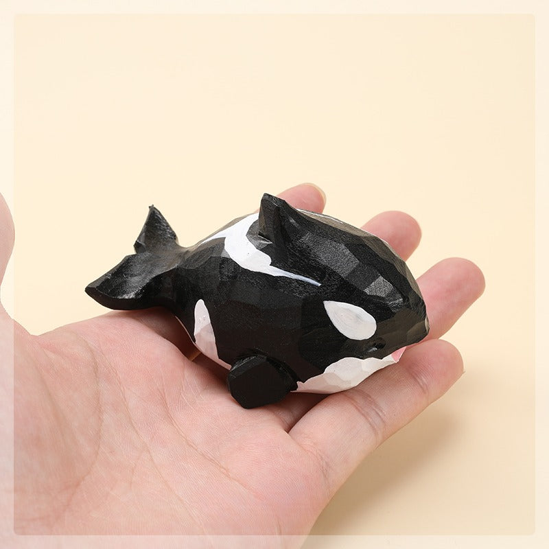 Gohobi Handcrafted Wooden Orca Ornament