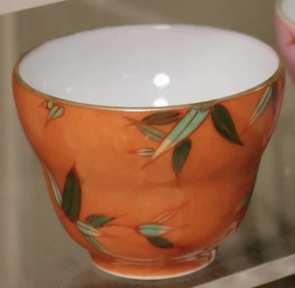 [清和堂 x Gohobi Gallery] Hand-painted Bamboo Leaf Pattern Tea Cup