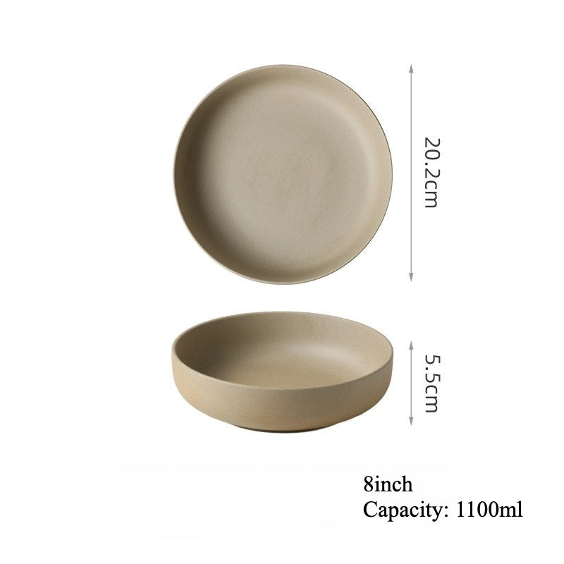 Gohobi Japanese Vintage Ceramic Deep Plate