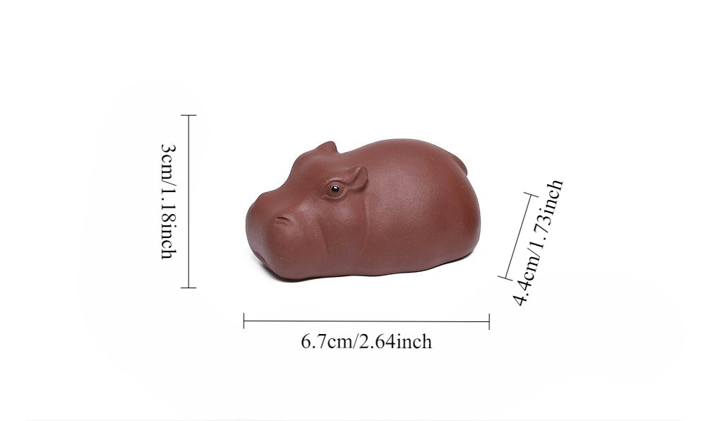 Gohobi Yixing Purple Clay Hippo Tea Pet – Handmade Zisha Tea Ceremony Ornament