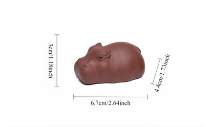 Gohobi Yixing Purple Clay Hippo Tea Pet – Handmade Zisha Tea Ceremony Ornament