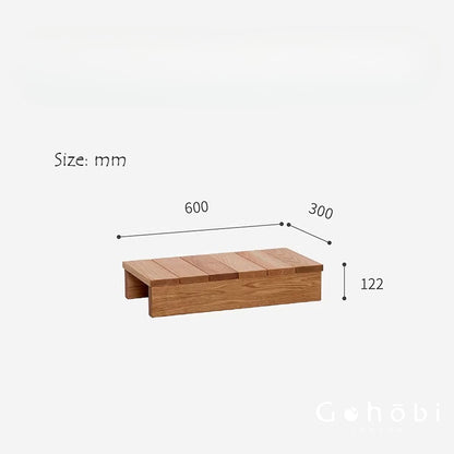 Gohobi Handmade Solid Wood Tatami Floor Platform – Japanese Style Red Oak & Black Walnut Bay Window Seating | FSC Certified Furniture