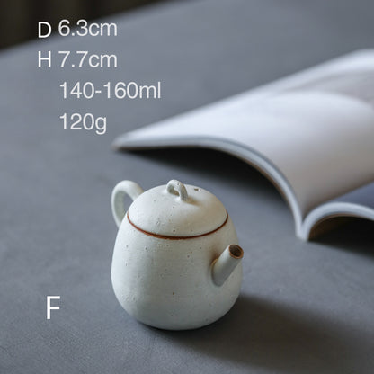 Gohobi Handmade Pulverised Kohiki White Teapots