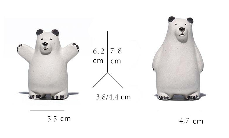 Gohobi Handmade Ceramic YiXing Clay Polar Bear Ornament Tea pet