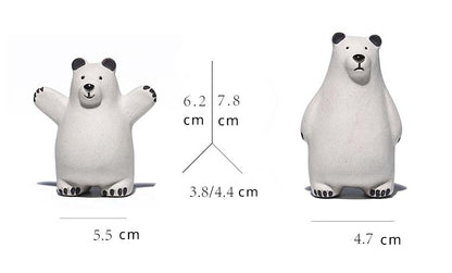 Gohobi Handmade Ceramic YiXing Clay Polar Bear Ornament Tea pet