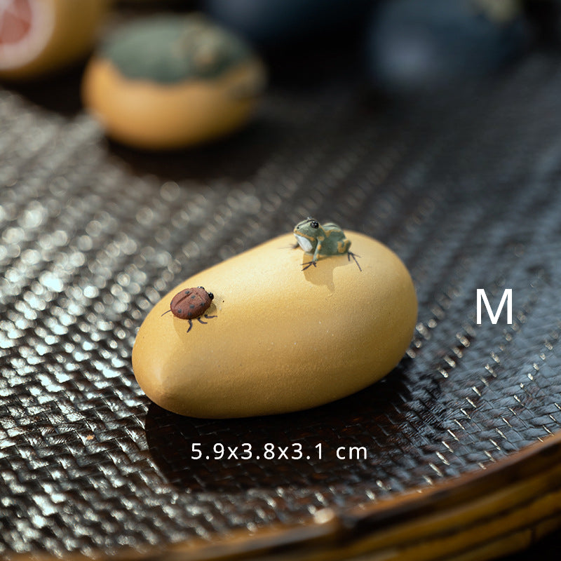 Yixing Purple Sand Spray Pastèque Thé Pet Fait Main Grenouille, Citrouille, Graines de Lotus, Citron, Fève Service à Thé, Sculpture En Gros