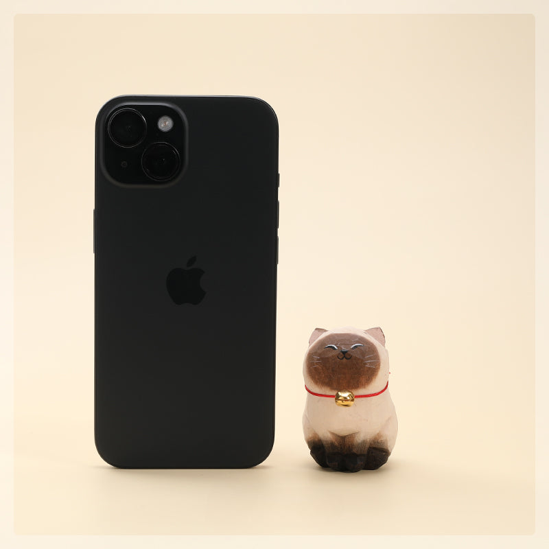 Gohobi Handcrafted  Large Wooden Siamese Cat Ornament