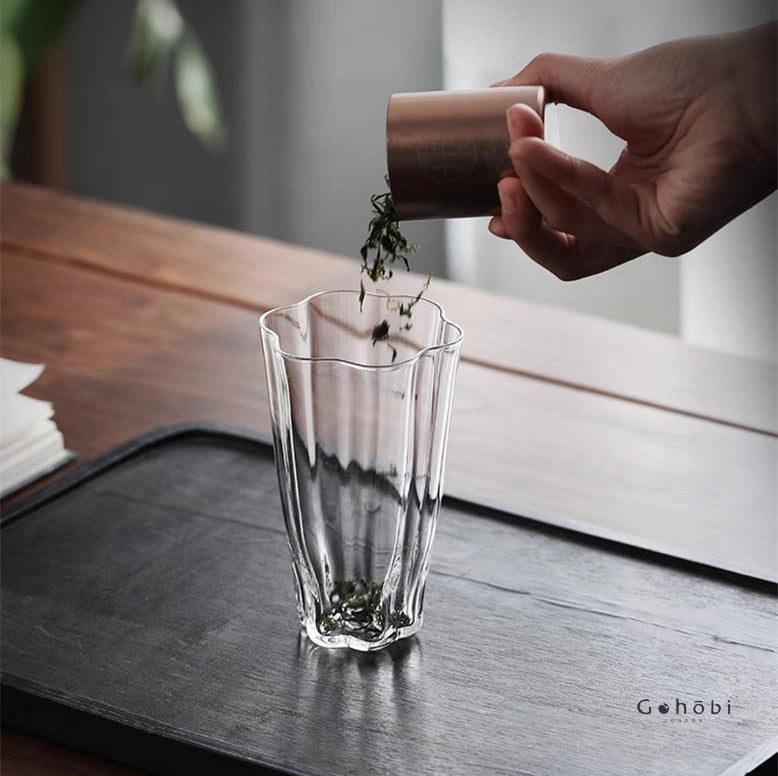 Gohobi Handmade Floral Tall Glass Aroma Tea Cup