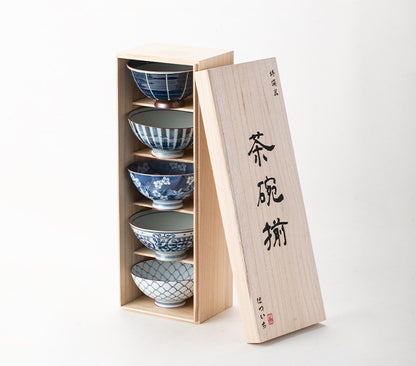 Gohobi Japanese Ancient Dyed Blue Rice Bowl – Minoya Porcelain Tableware [Made in Japan]