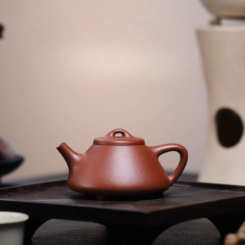 [Chingshui Tang 青水堂] Handmade Yixing Yellow Zisha Clay Teapot – 140ml Original Ore Huangjin Duan (Golden Duan) Clay Shih Piao Teapot, Thin-Walled Gongfu Purple Clay Teaware
