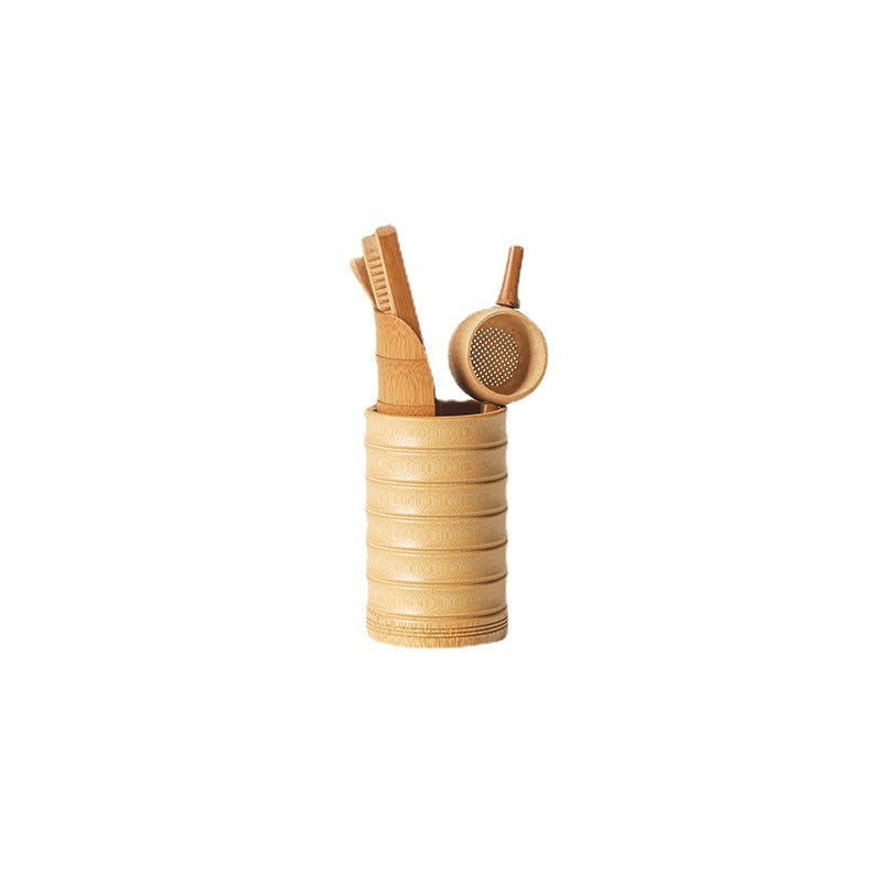 Gohobi Bamboo Basket Tea Accessories Set – Japanese-Style Six Gentlemen Kung Fu Tea Tools