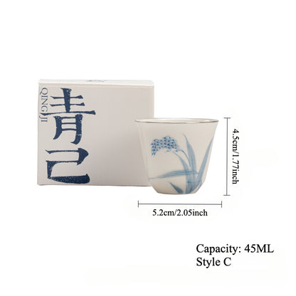 Gohobi Hand-Painted Blue-and-White Thin-Walled Teacup