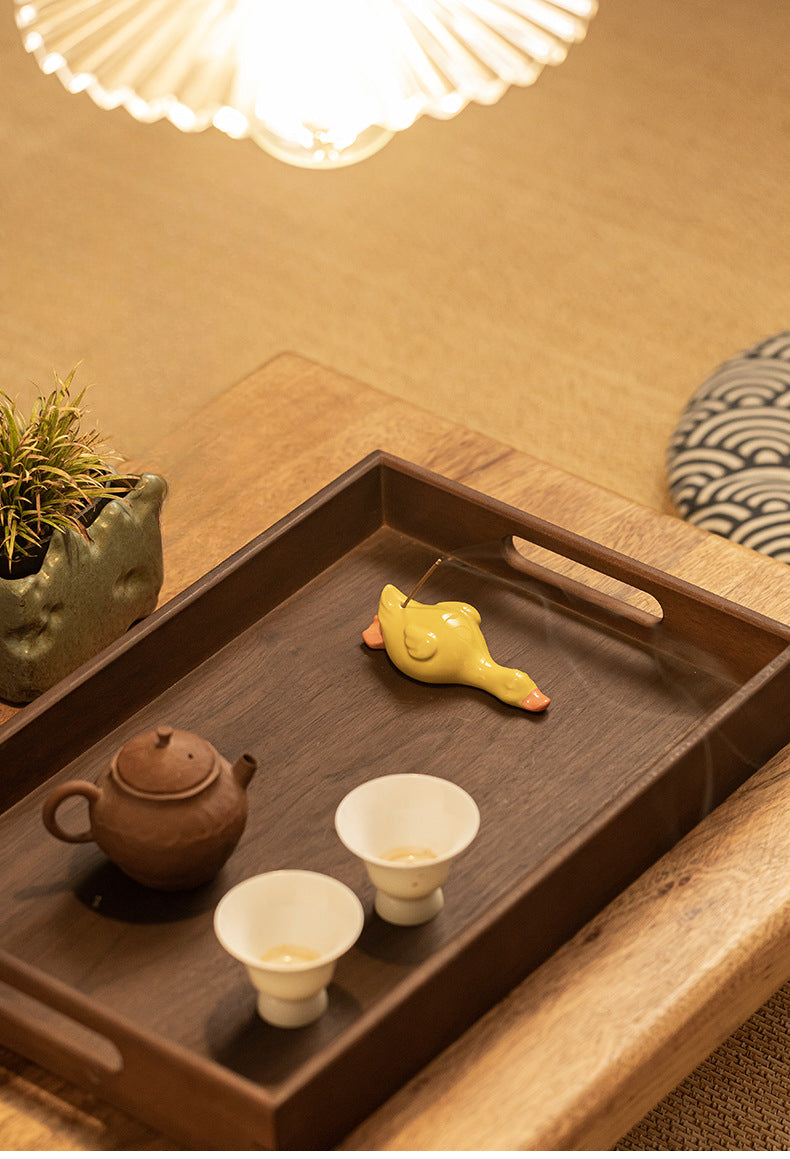 Gohobi Handmade Ceramic Lying Duck Ornament Incense Holder