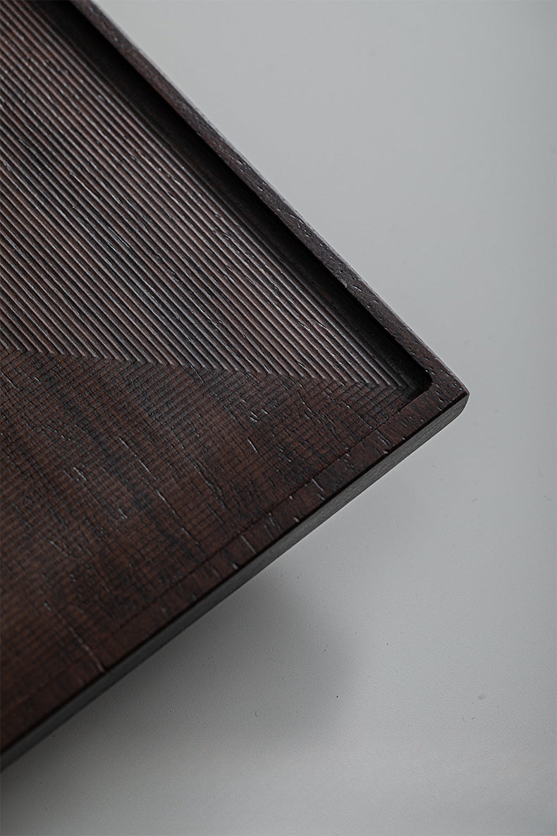 Plateau carré noir ébène Gohobi de style japonais Wabi-Sabi 004