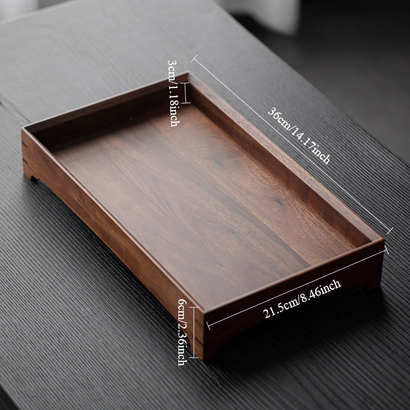 Gohobi Japanese-style Wabi-Sabi Walnut Serving Tray 010