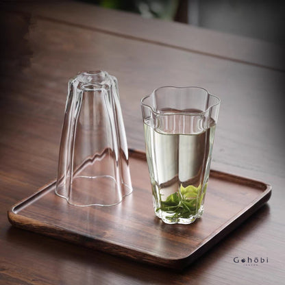 Gohobi Handmade Floral Tall Glass Aroma Tea Cup