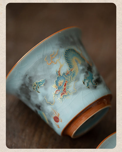 Gohobi Ru Kiln Celadon Dragon Gaiwan